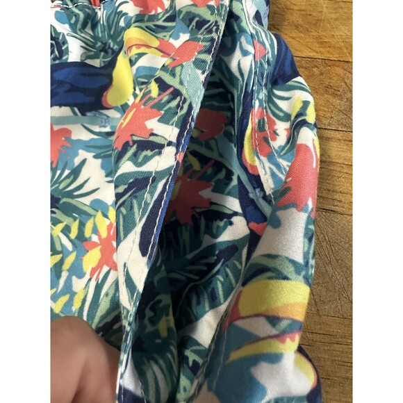 YP Threads Australia Mens Swim Shorts Sz 32 Tropical Colorful Birds Palm Trees - Picture 14 of 16